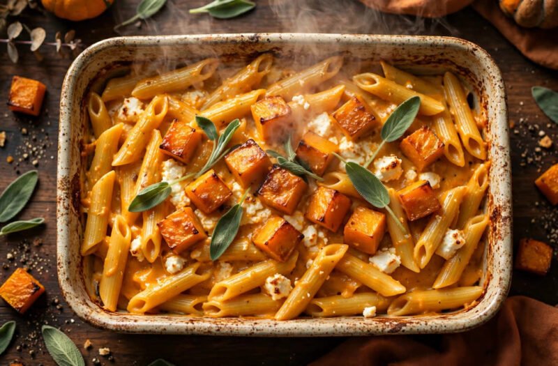 Butternut Squash Baked Feta Pasta