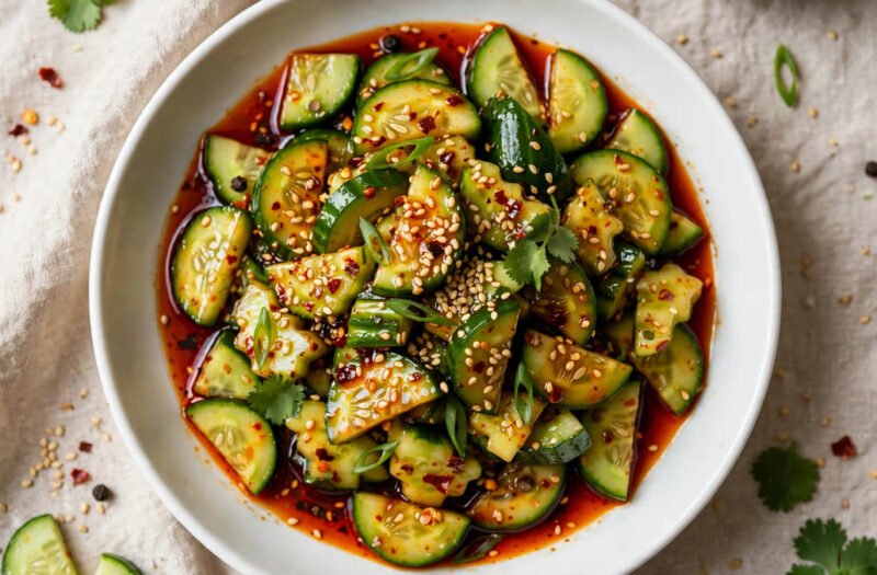 Viral Spicy Cucumber Salad