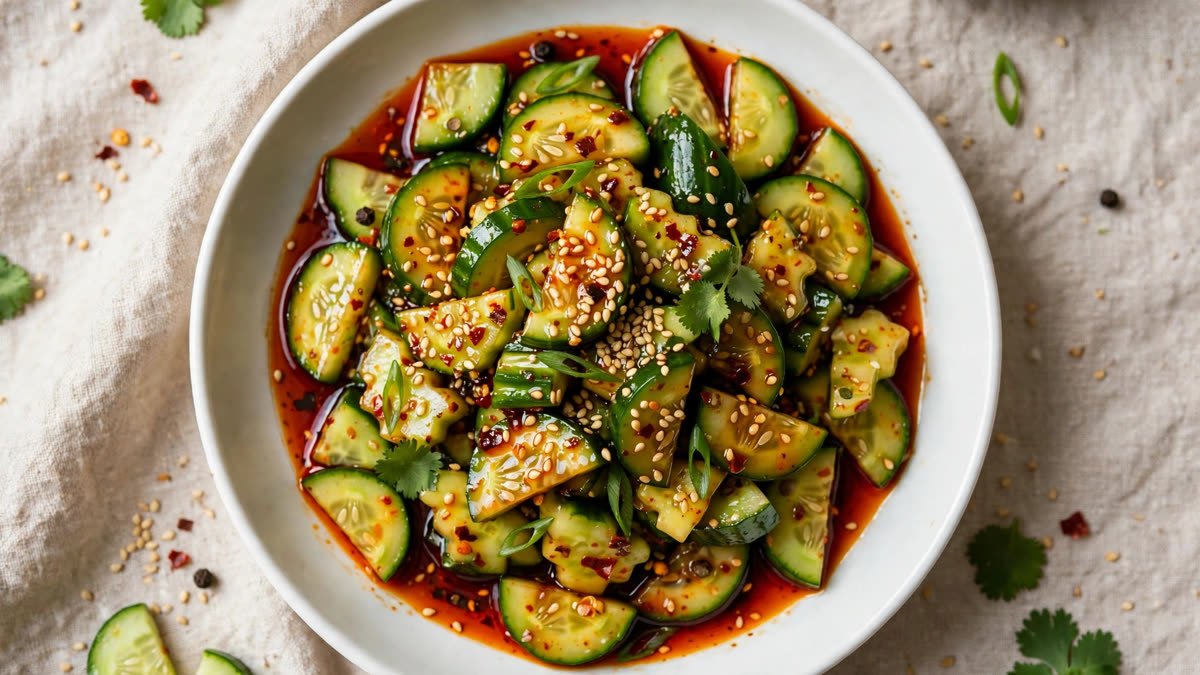 Viral Spicy Cucumber Salad