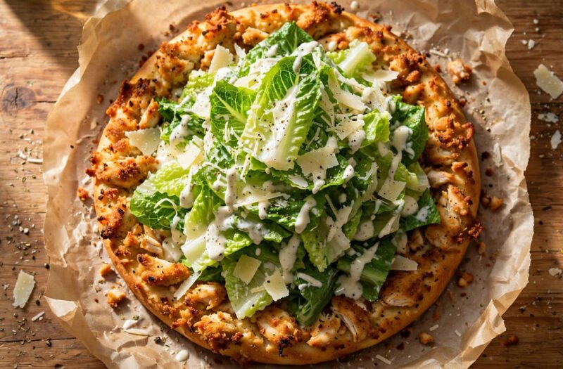 Caesar Salad Chicken Crust Pizza — The High-Protein Viral Hit