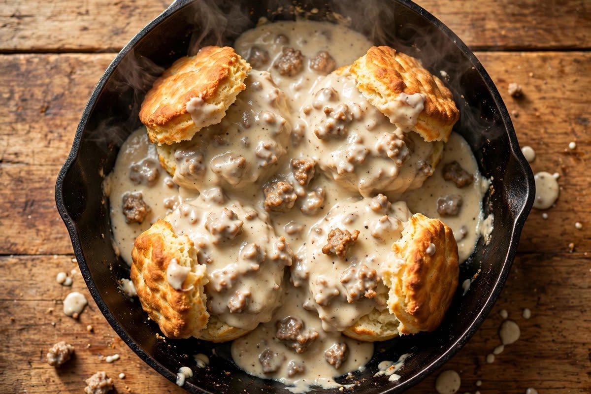 Carnivore Biscuits and Gravy (Zero-Carb Comfort Food)