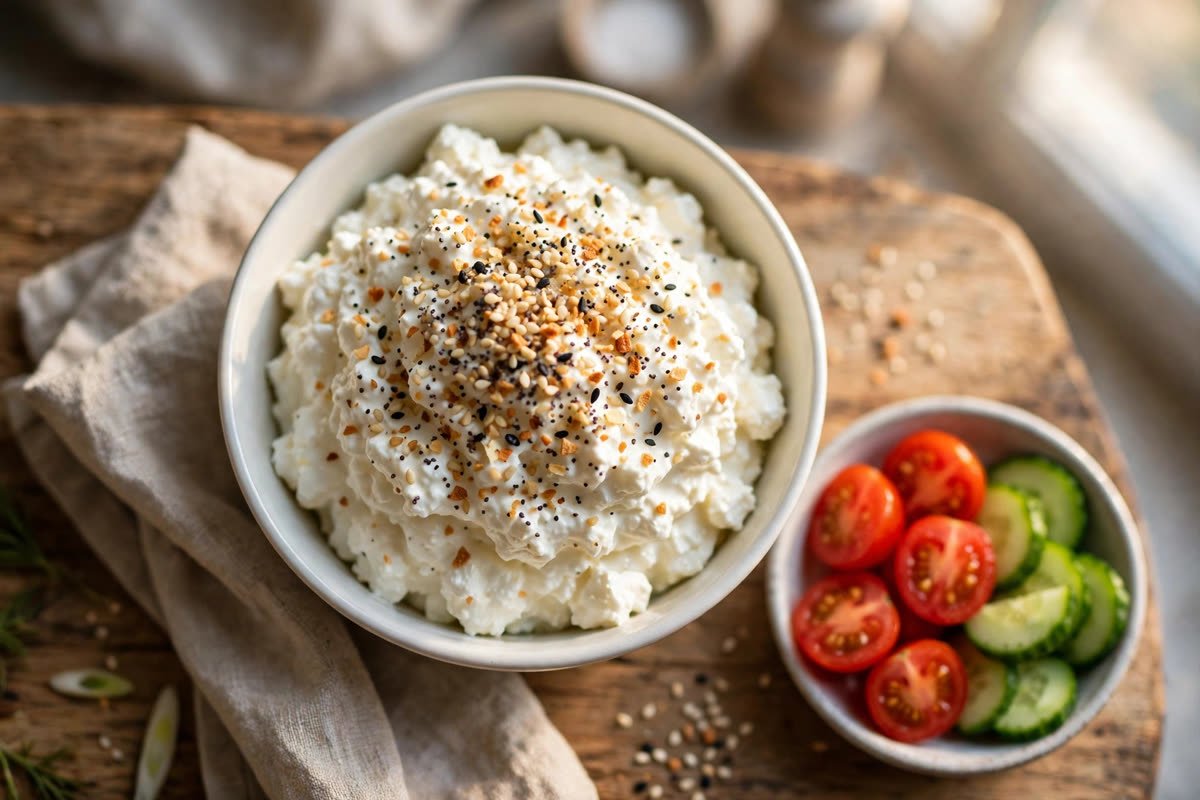 Cottage Cheese + Everything Bagel Seasoning “Lizzo Breakfast” (The 100M-View Viral High-Protein Breakfast)