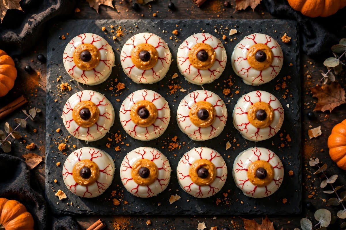 Pumpkin Truffle Eyeballs (Halloween)