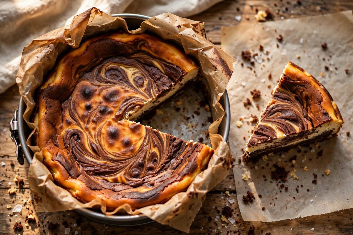 Marbled Brownie Cheesecake (Basque-style)