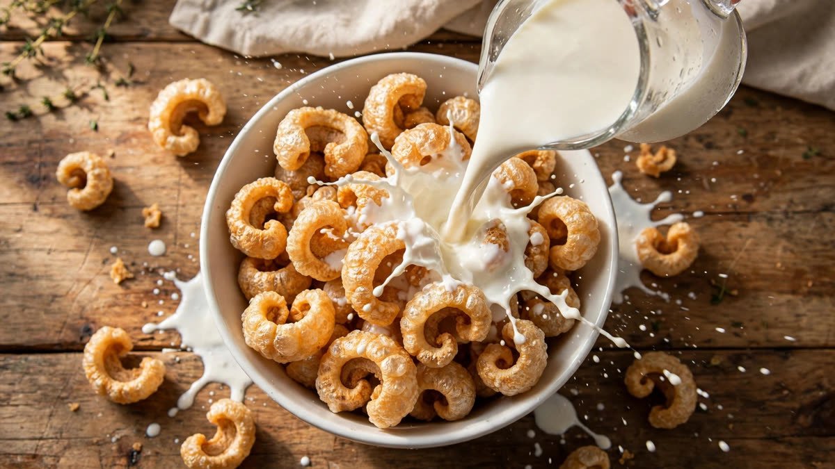 Pork Rind Cereal with Heavy Cream (Viral Zero-Carb Carnivore Hack)